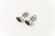 Silver stud earrings with black enamel