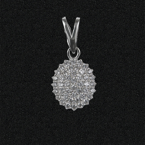 Women's Cluster CZ Pendant (925 Silver, Non-Rhodium)