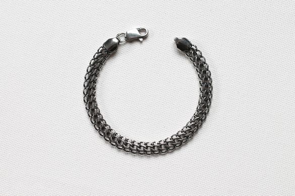 Men's silver bracelet "Python" blackened