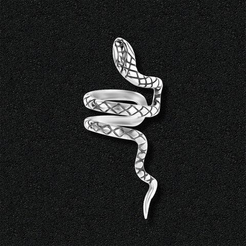 Срібна сережка-каф "Whitesnake"