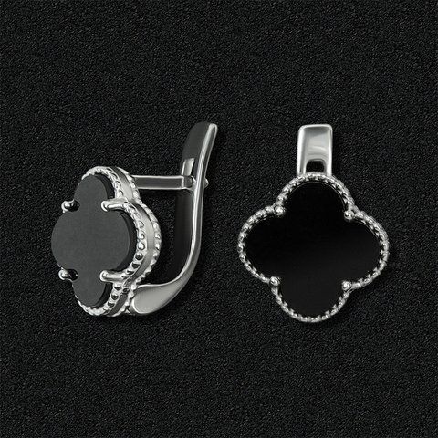 Silver earrings "lucky day"