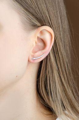 Silver cuff earrings with cubic zirconia