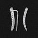 Silver cuff earrings with cubic zirconia