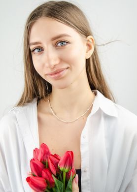 Srebrny łańcuszek damski z kulkami
