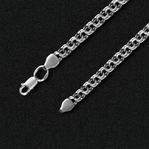 Silver chain "Flat Bismarck" blackened