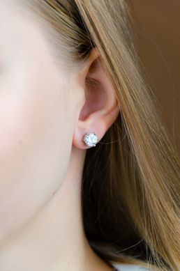 Серебряные серьги с фианитами