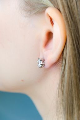 Серебряные серьги с фианитами