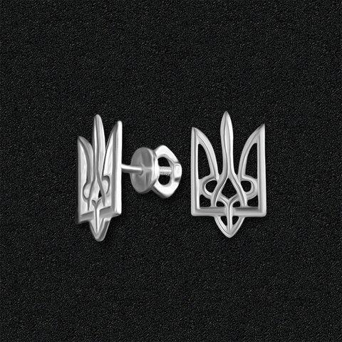 Срібні сережки-тризуби "Воля"