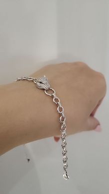 Жіночий срібний браслет "Diamond Panther"