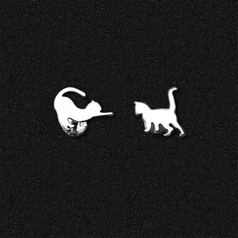 Срібні сережки "Коти"