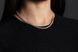 Женская серебряная цепь "Арабский Бисмарк" (белое серебро, 2.5-мм фианиты)